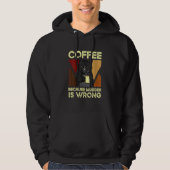 Coffee Because Murder Is Wrong Black Cat with Coff Hoodie (Voorkant)
