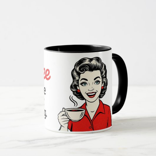 Coffee Because Murder Is Wrong Funny Retro Mug Mok (Voorkant rechts)