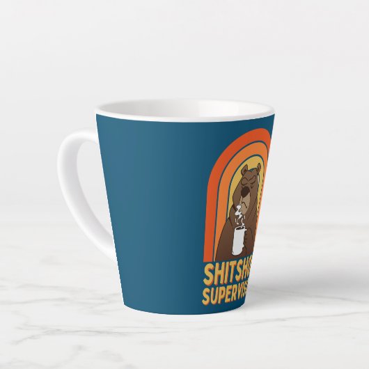 COFFEE BEER SHITSHOW TOEZICHTHOUDER Funny Boss Latte Mok (Linkerhoek)