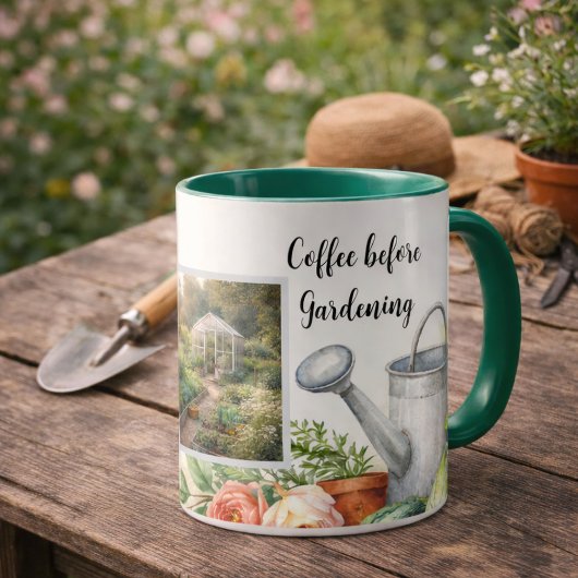 Coffee before gardening photo personal garden mok