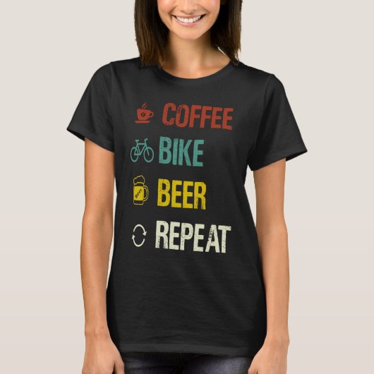 Coffee Bike Beer Repeat  Cycling T-shirt (Voorkant)