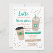 Coffee Birthday Latte Cafe Shop Beans Celebration Kaart (Voorkant)