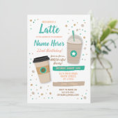 Coffee Birthday Latte Cafe Shop Beans Celebration Kaart (Staand voorkant)