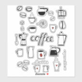 Coffee Black en White Café Sticker (Vel)