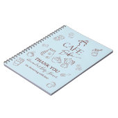 Coffee Blue Bow Cafe Bebe Baby Shower Guest Book Notitieboek (Linkerzijde)
