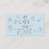 Coffee Blue Bow Cafe Bebe Boy Baby Shower Diaper Informatiekaartje (Achterkant)