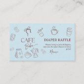 Coffee Blue Bow Cafe Bebe Boy Baby Shower Diaper Informatiekaartje (Voorkant)