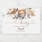 Coffee Boho Floral Vrijgezellenfeest Sparkling Wijnetiket (Enkel label)