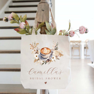 Coffee Boho Floral Vrijgezellenfeest Tote Bag
