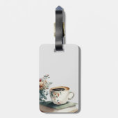 Coffee Boho Floral Waterverf Bagagelabel (Achterkant verticaal)
