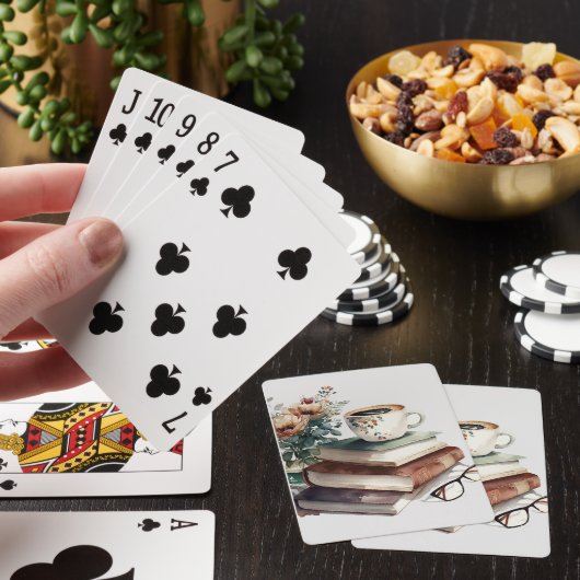 Coffee Boho Floral Waterverf Pokerkaarten (Insitu)