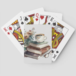 Coffee Boho Floral Waterverf Pokerkaarten