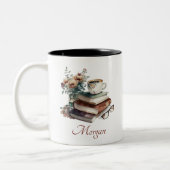 Coffee Boho Typografie Floral Waterverf Tweekleurige Koffiemok (Links)