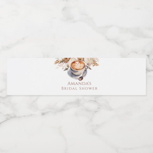 Coffee Boho Vrijgezellenfeest Waterfles Etiket (Enkel label)