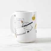 Coffee, Books & Late Nights – Custom Name Mug Koffiemok (Voorkant links)