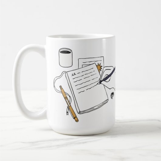 Coffee, Books & Late Nights – Custom Name Mug Koffiemok (Links)