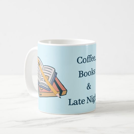 Coffee Books & Late Nights – Study Life Mug Koffiemok (Voorkant links)
