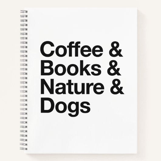 Coffee & Books & Nature & Dogs Notebook (Black) Notitieboek (Voorkant)