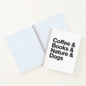 Coffee & Books & Nature & Dogs Notebook (Black) Notitieboek (Binnen)