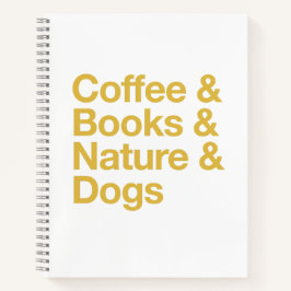 Coffee & Books & Nature & Dogs Notebook (Yellow) Notitieboek