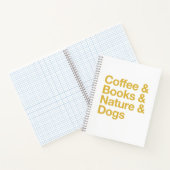 Coffee & Books & Nature & Dogs Notebook (Yellow) Notitieboek (Binnen)