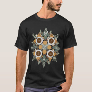 Coffee & Botanical Mandala: Artistic Coffee Lover' T-shirt