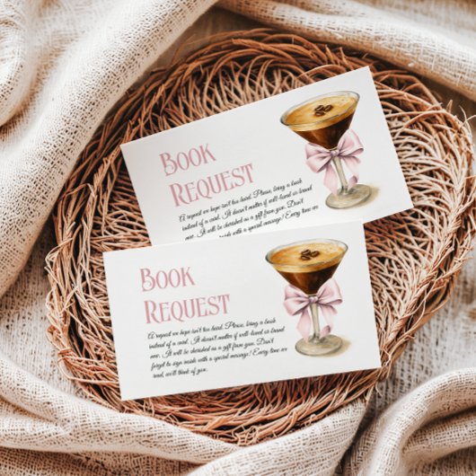 Coffee Bow Espresso Martini Boek voor Baby shower Informatiekaartje