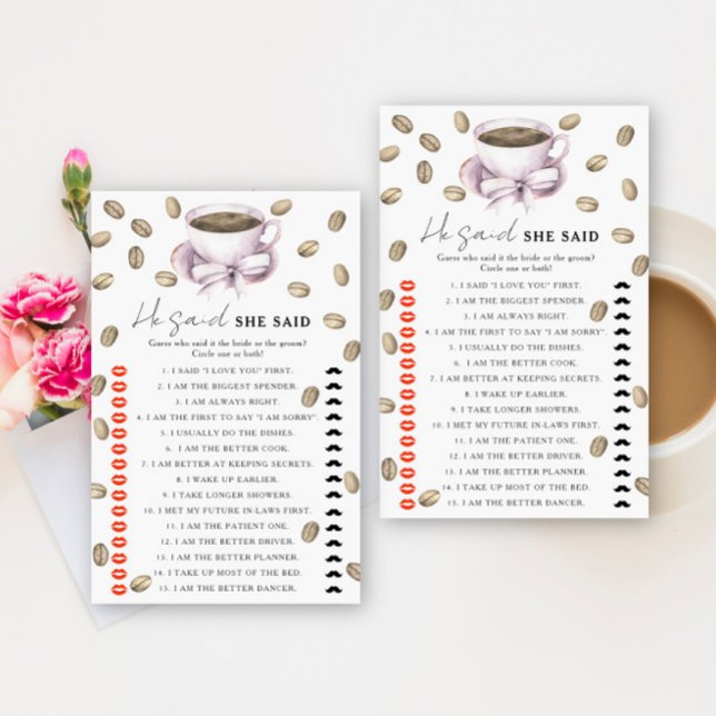 Coffee & Bow Vrijgezellenfeest Hij zei dat ze spel (Creator heeft geüpload)