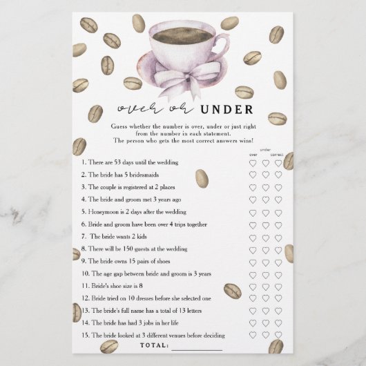 Coffee & Bow Vrijgezellenfeest Over of onder het s (Voorkant)