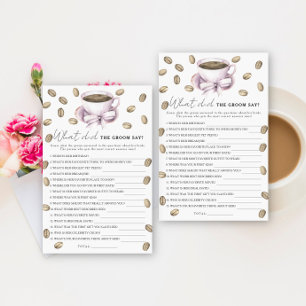 Coffee & Bow Vrijgezellenfeest Wat zei de bruidego