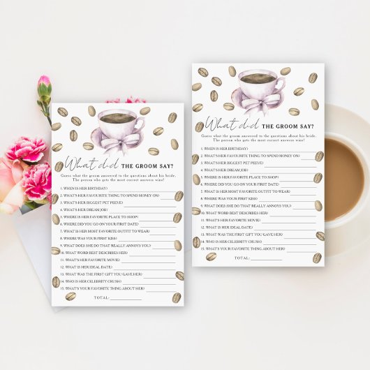 Coffee & Bow Vrijgezellenfeest Wat zei de bruidego