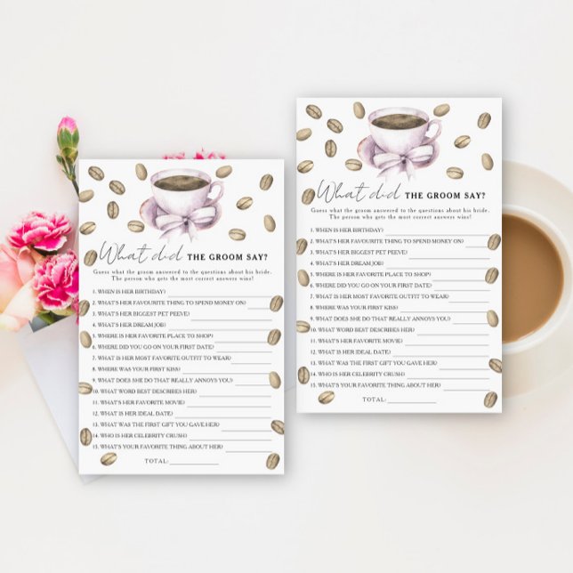 Coffee & Bow Vrijgezellenfeest Wat zei de bruidego (Creator heeft geüpload)