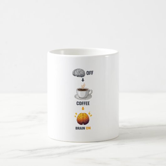 Coffee Brain ON Mok – Grappige Koffie Liefhebber M (Center)