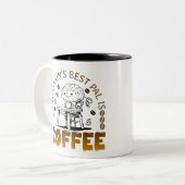 Coffee Brain Pal Tweekleurige Koffiemok (Voorkant links)