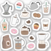 Coffee Break Coffee House Schattig Bullet Journal Sticker (Voorkant)