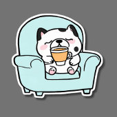 Coffee Break Dog Waterdicht Sticker