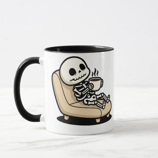 Coffee Break – Grim Reaper Dark Humor Coffee Mok (Links)