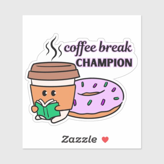 Coffee Break Kampioen Waterdicht Sticker (Vel)