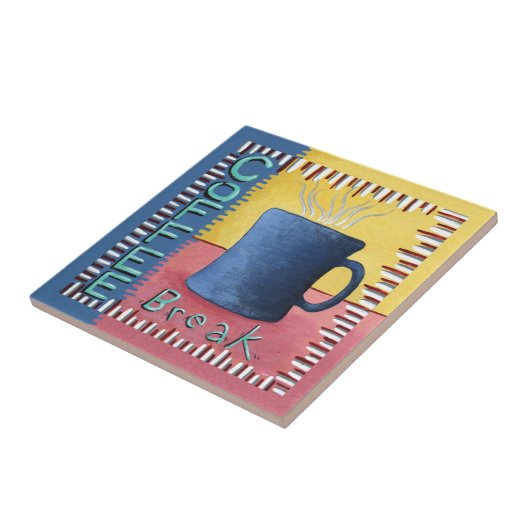 Coffee Break Keramische Tegel Tegeltje (Zijkant)