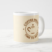 Coffee Break-logo op beige achtergrond Grote Koffiekop (Voorkant rechts)