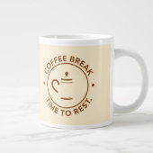 Coffee Break-logo op beige achtergrond Grote Koffiekop (Rechts)