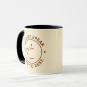 Coffee Break-logo op beige achtergrond Mok (Voorkant links)