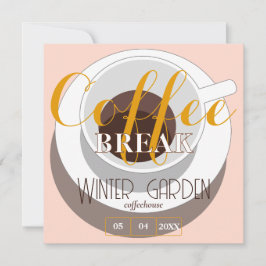 Coffee break Modern Stylish Cup Peach Brown Kaart