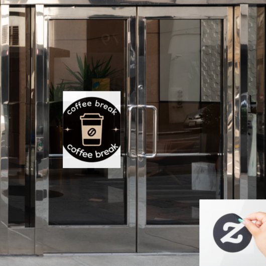Coffee Break Vinyl Window Decal | Coffee Shop Deco (Kantoordeur)