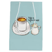 Coffee Break Waterverf en illustratie inkt Medium Cadeauzakje (Achterkant)