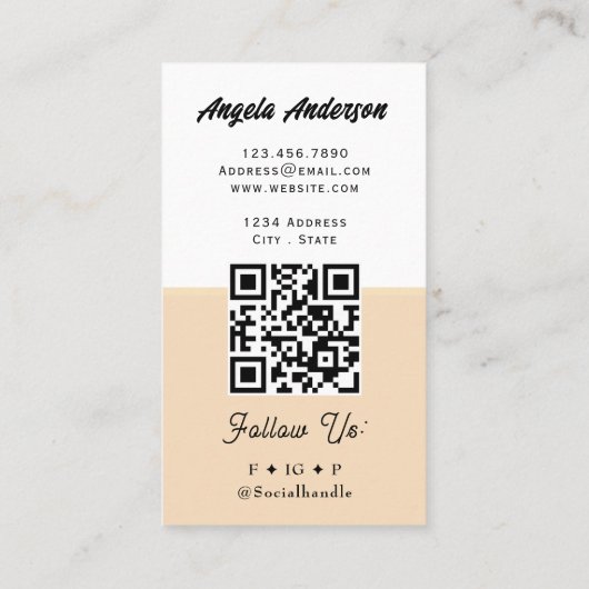 Coffee Breakfast Theme QR Code and Website Visitekaartje (Achterkant)