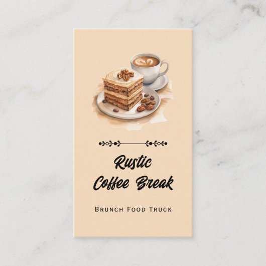 Coffee Breakfast Theme QR Code and Website Visitekaartje (Voorkant)