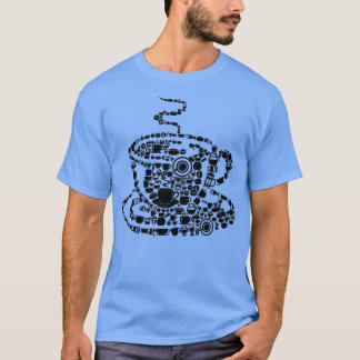 Coffee Brewed Steaming Java Afbeelding Mosaic Cup  T-shirt