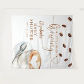 Coffee Brewing Baby Shower Photo Backdrop Wandkleed (Voorkant (horizontaal))