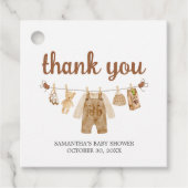 Coffee Brewing Baby shower Square Bedankjes Labels (Voorkant)